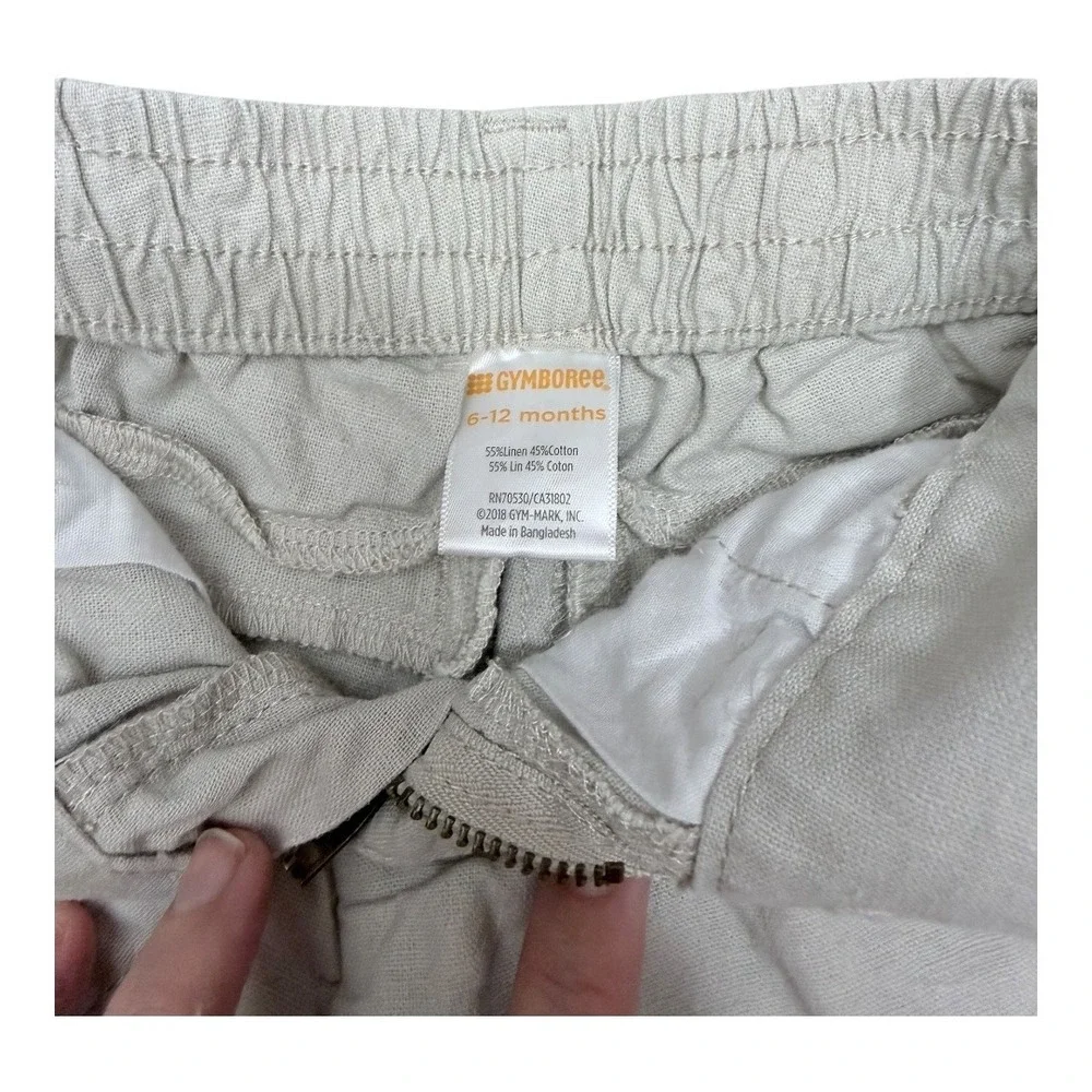 Gymboree Pants Lot Kids 6-12M Brown Corduroy Fox Cargo Gray Linen‎ Blend